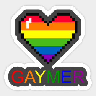 Gaymer Pixel Heart Sticker